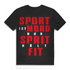 Sport ist Mord – Nur Sprit hält fit T-Shirt Herren mit witzigem Spruch Black