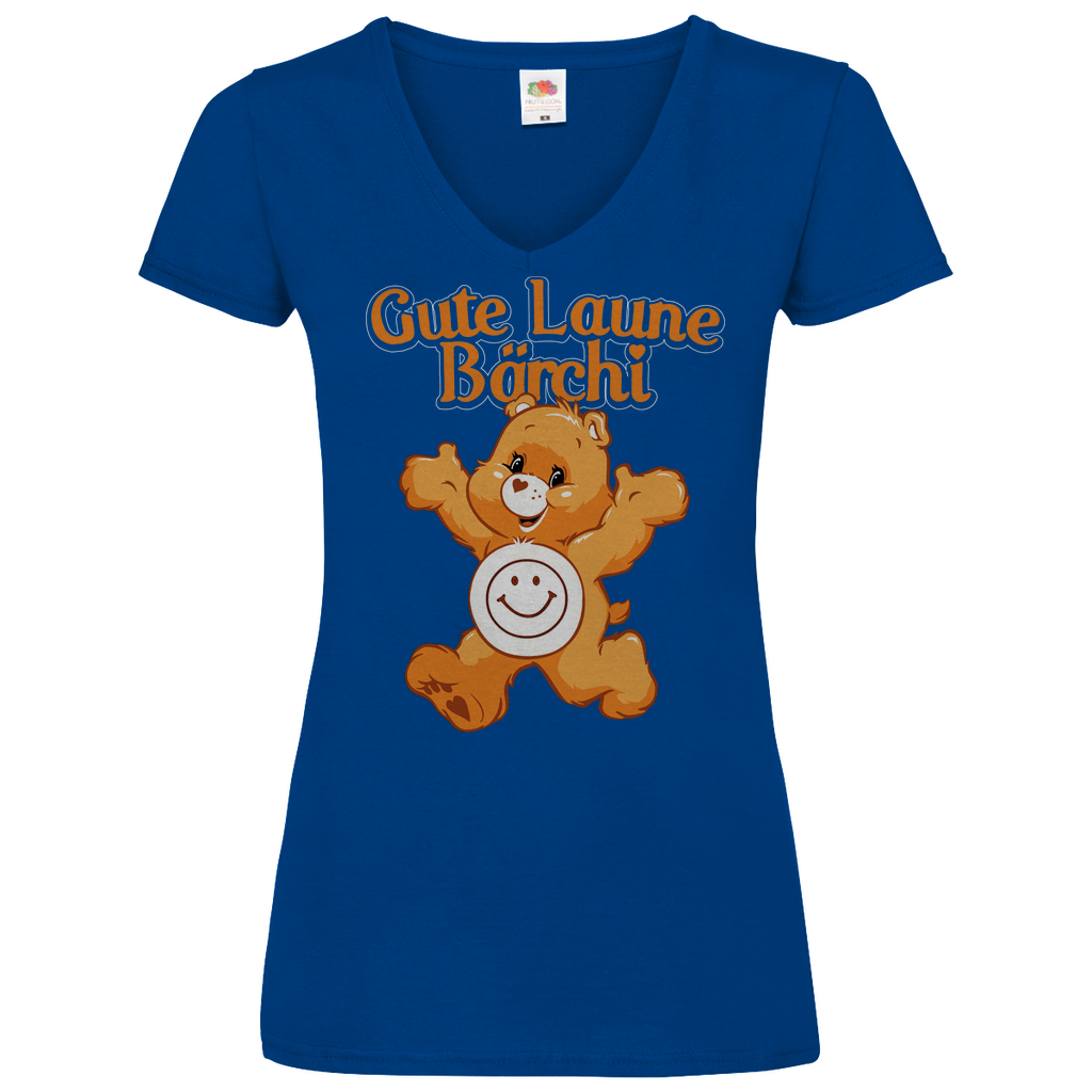 Gute Laune Bärchi - Glücksbärchi - V-Neck Damenshirt Royal Blue