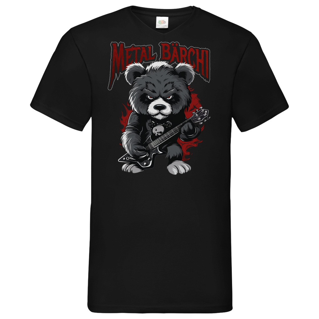 Metal Bärchi - Glücksbärchi - Herren V-Neck Shirt Black