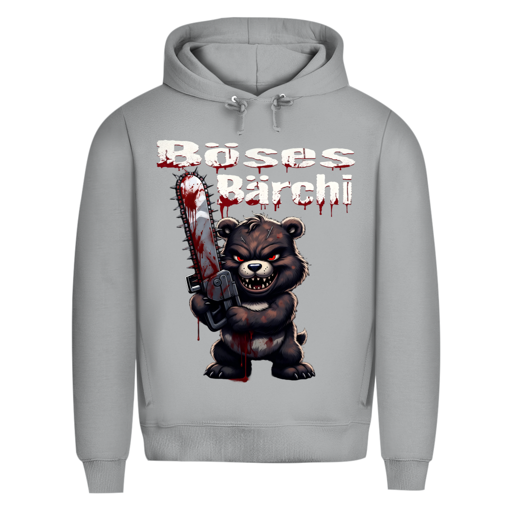 Böses Bärchi Kettensäge Herren Premium Bio Hoodie Heather Grey