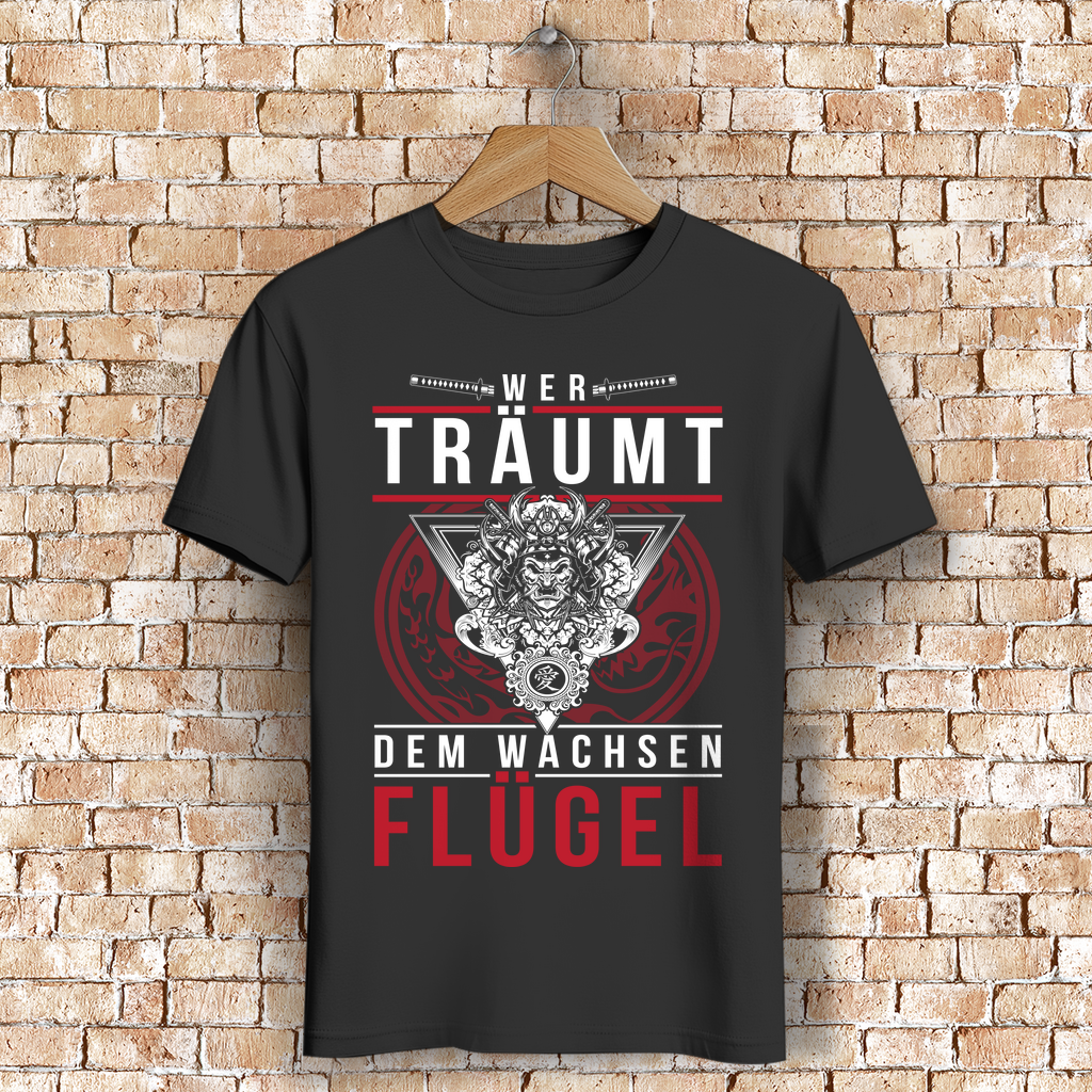 Asia Style Shirt – Traum Spruch mit Samurai und Flügel-Bedeutung