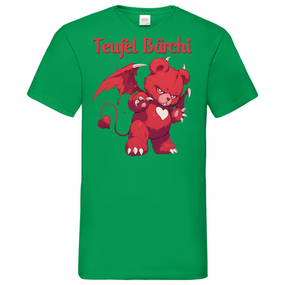 Teufel Bärchi - Glücksbärchi - Herren V-Neck Shirt