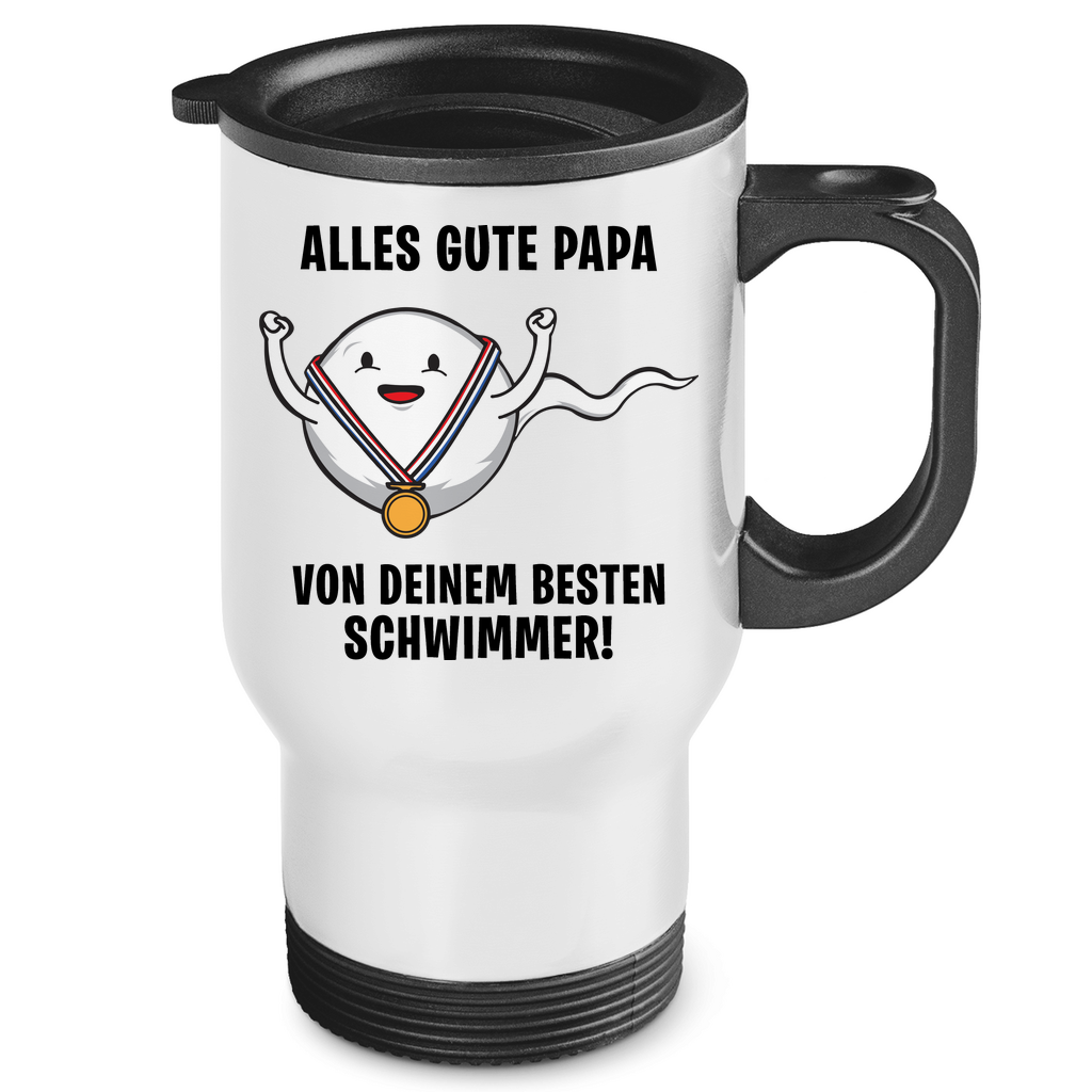 Alles gute Papa von deinem besten Schwimmer! - Edelstahl-Thermobecher