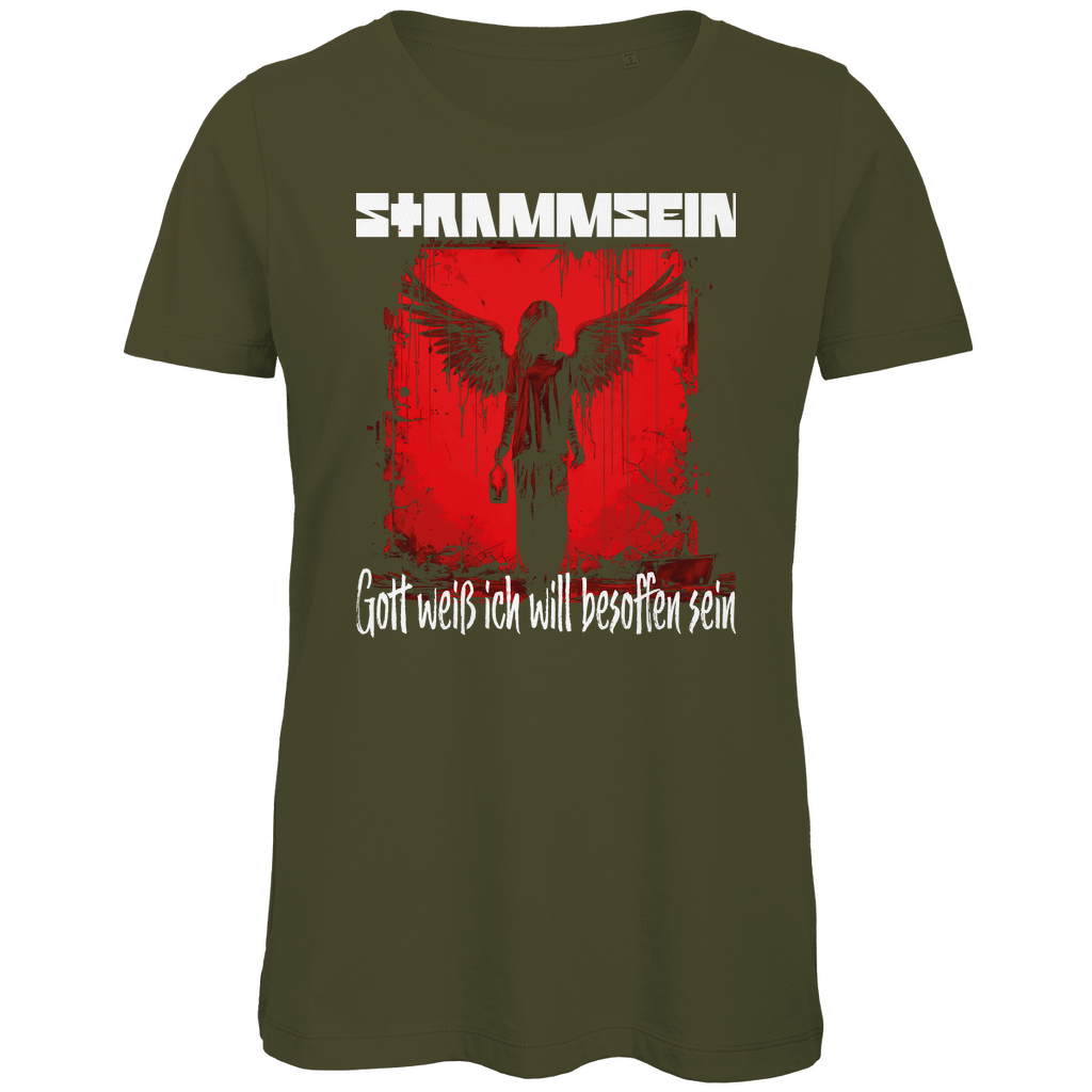 Strammsein Gott weiß ich will besoffen sein - Damen Premium Bio T-Shirt Khaki
