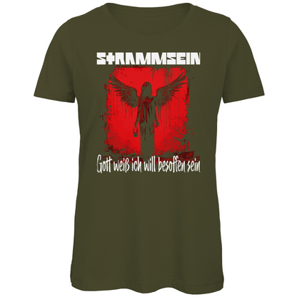 Strammsein Gott weiß ich will besoffen sein - Damen Premium Bio T-Shirt Khaki