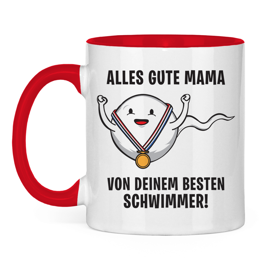 Alles gute Mama von deinem besten Schwimmer! - Tasse zweifarbig