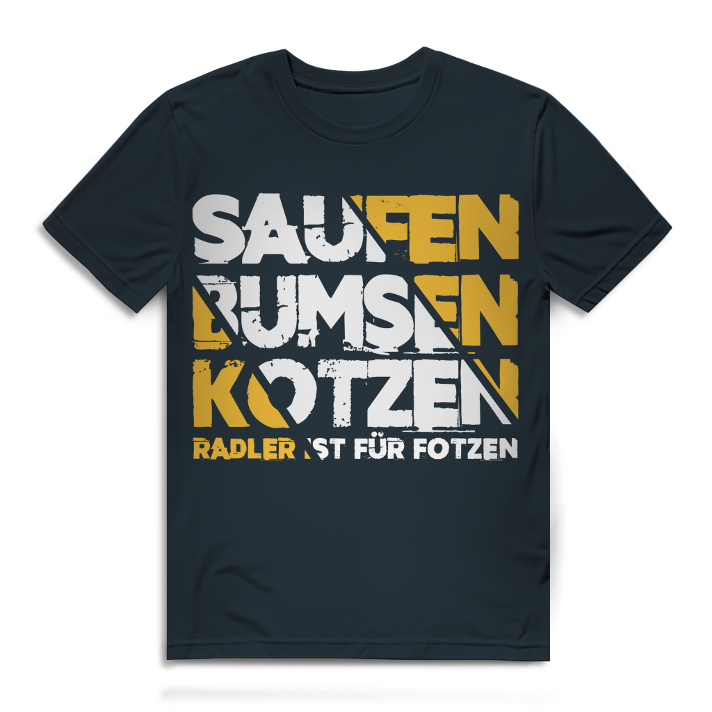 Saufen Bumsen Kotzen Radler ist für Fotzen - Herren Premium Bio T-Shirt Dark Grey Solid