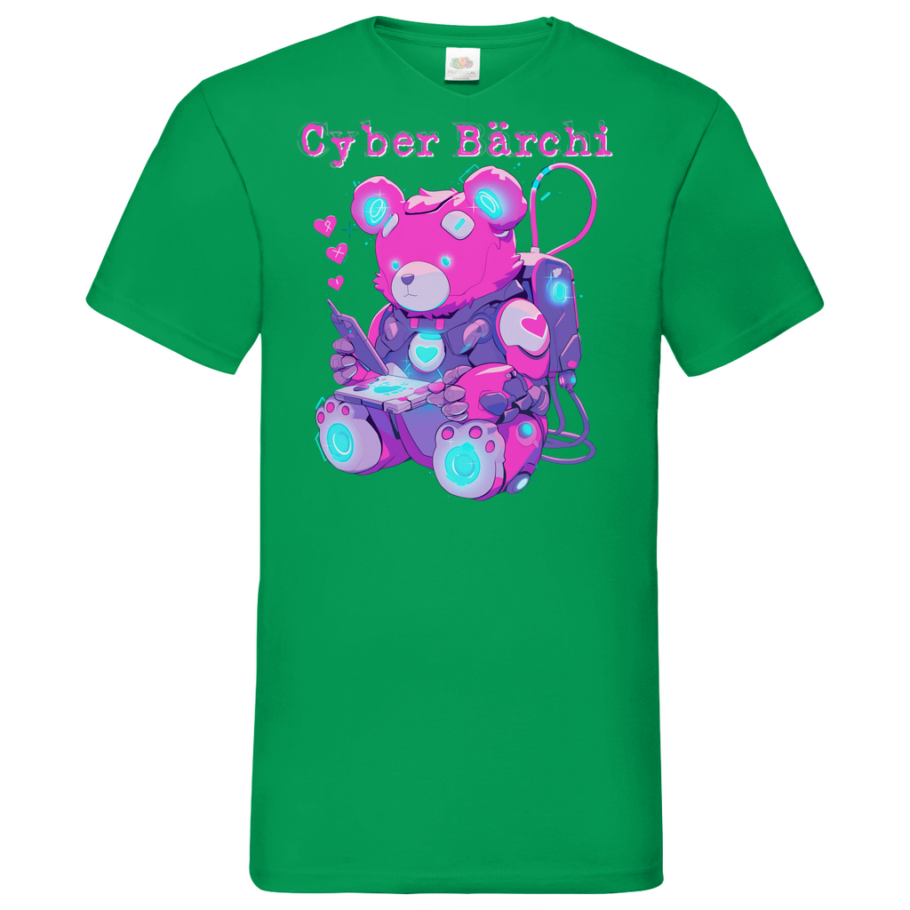 Cyber Bärchi - Glücksbärchi - Herren V-Neck Shirt