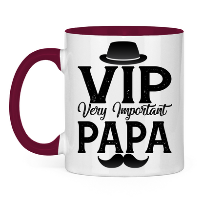 VIP very important Papa - Tasse zweifarbig Burgundy