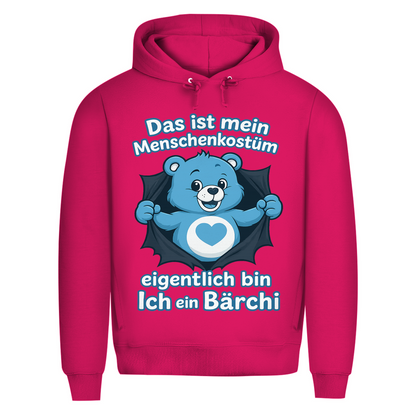Herren Premium Bio Hoodie Menschenkostüm eigentlich bin ich ein Bärchi Magenta Pink