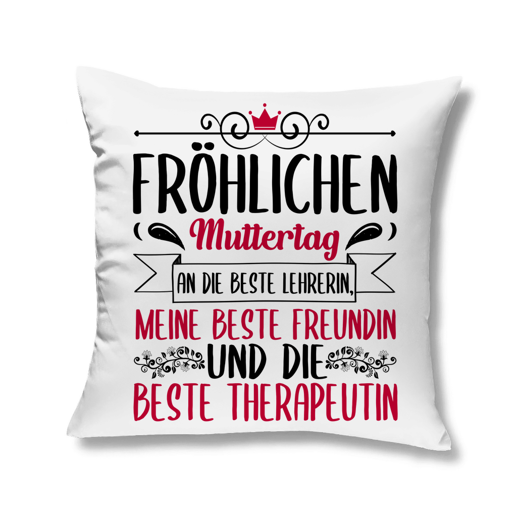 Fröhlichen Muttertag an die beste Mutter - Kopfkissen White 40x40