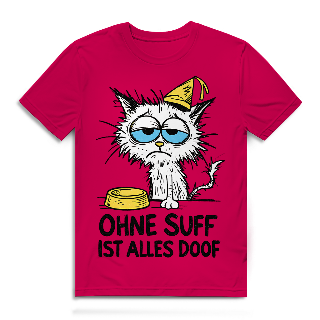 Suffkatze ohne Suff ist alles Doof - Herren Premium Bio T-Shirt Fuchsia