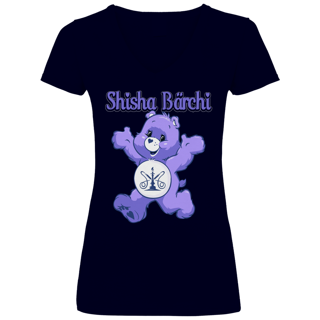 Shisha Bärchi - Glücksbärchi - V-Neck Damenshirt Deep Navy