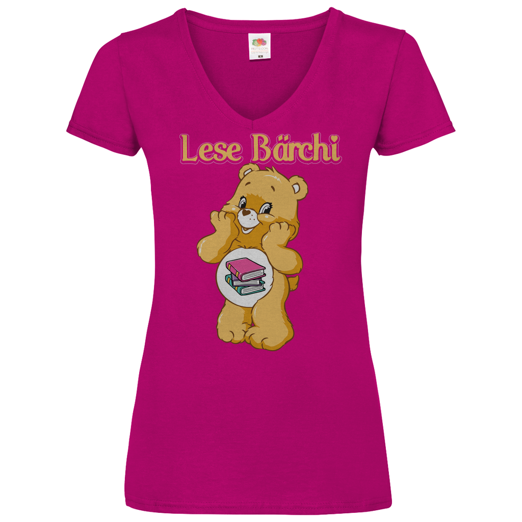 Lese Bärchi - Glücksbärchi - V-Neck Damenshirt