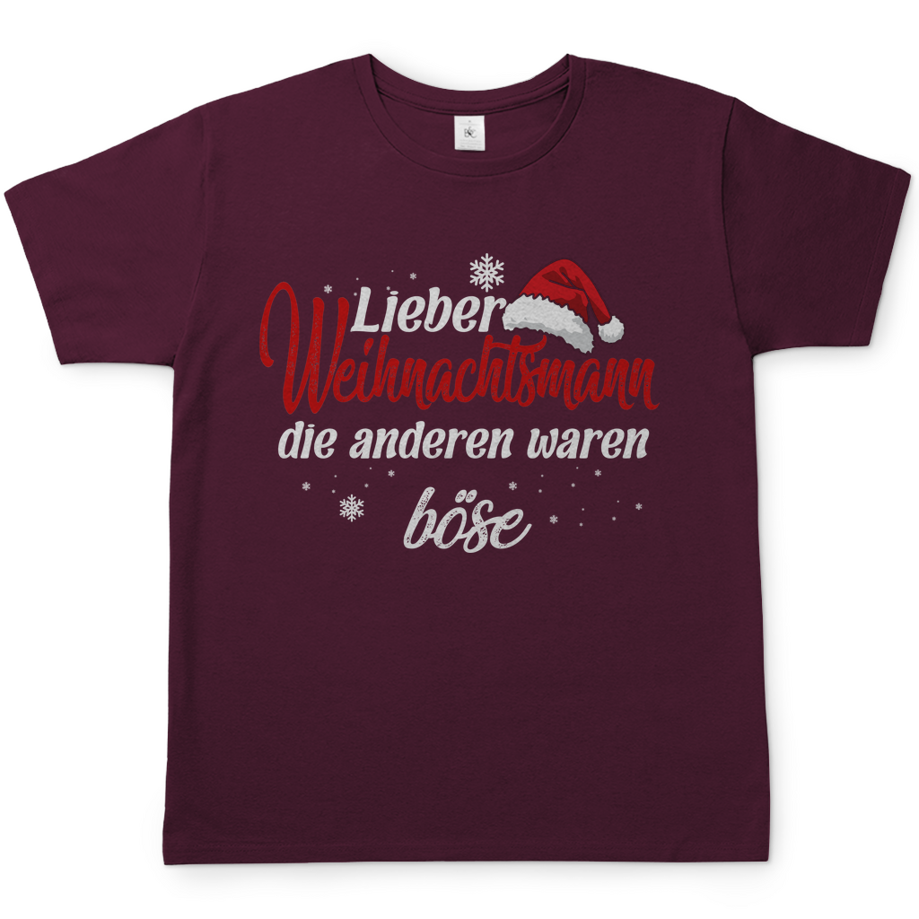 Lieber Weihnachtsmann Partnerlook - die anderen waren böse - Herren Shirt Burgundy