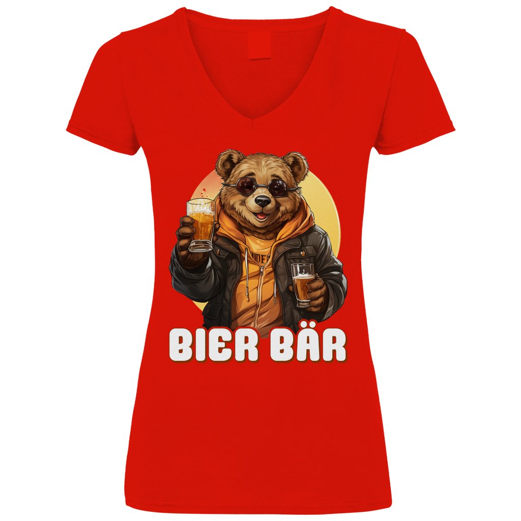 Bier Bär - V-Neck Damenshirt