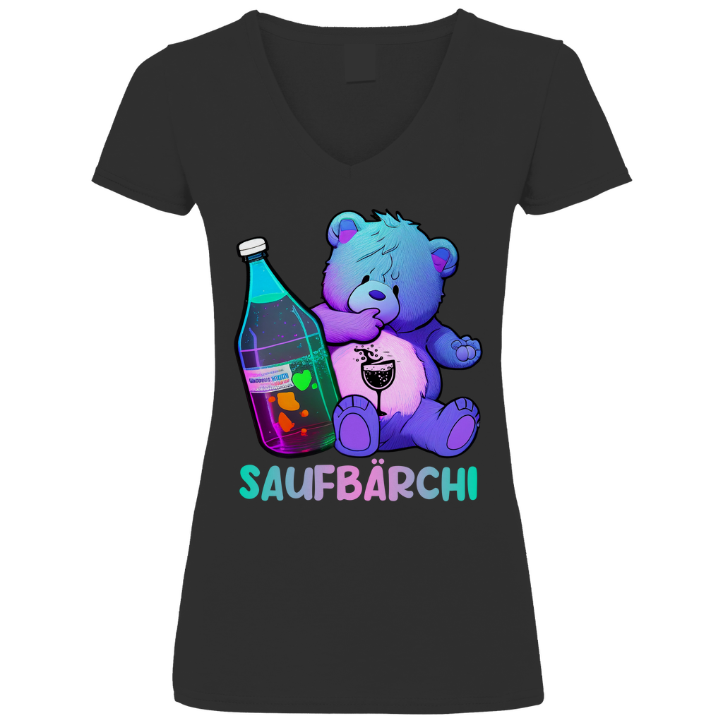 Saufbärchi - V-Neck Damenshirt