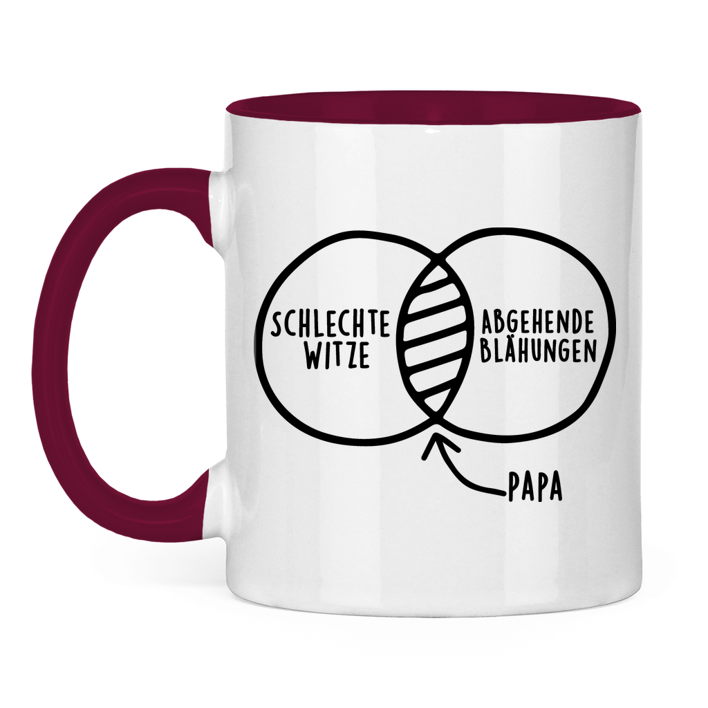 Papa schlechte Witze abgehende Blähungen - Tasse zweifarbig Burgundy
