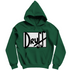 Herren Hoodie druﬀ – Bold Retro Logo Design im Cartoon-Style Bottle Green