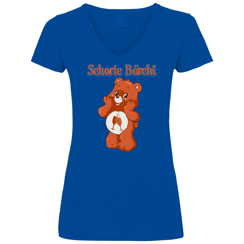 Schorle Bärchi - Glücksbärchi - V-Neck Damenshirt Royal Blue XL