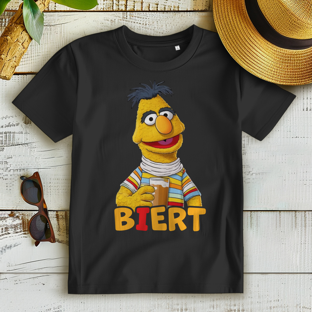 Biert Bert mit Bier Sesamstraße - Damen Premium Bio T-Shirt Black