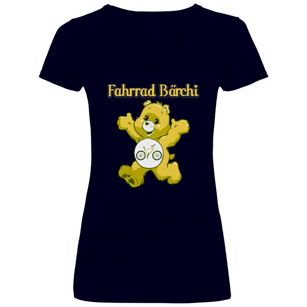 Fahrrad Bärchi - Glücksbärchi - V-Neck Damenshirt Deep Navy