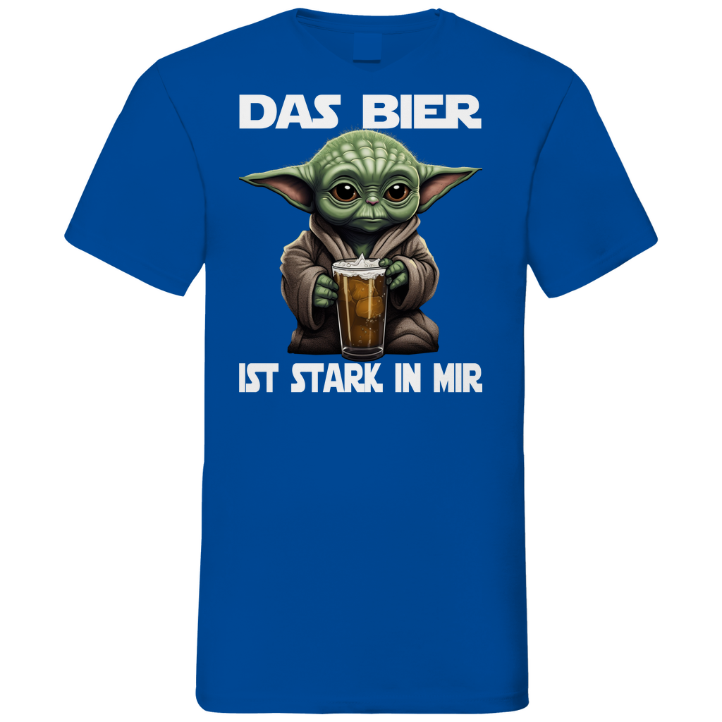 Das Bier ist stark in mir - Baby Yoda Grogu - Herren V-Neck Shirt