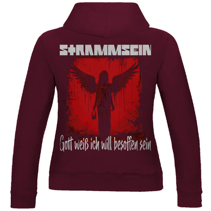 Strammsein Gott weiß ich will besoffen sein - Damen Hoodie Burgundy