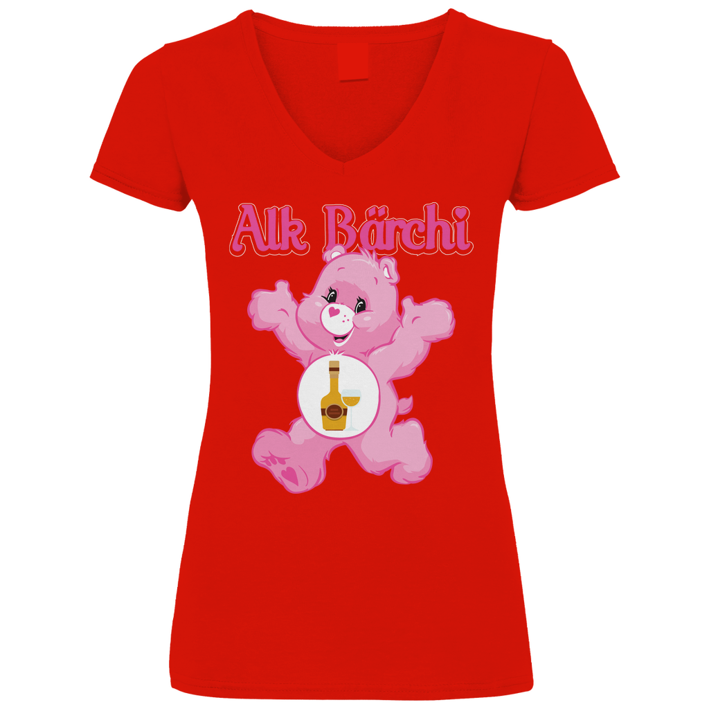 Alk Bärchi - Glücksbärchi - V-Neck Damenshirt