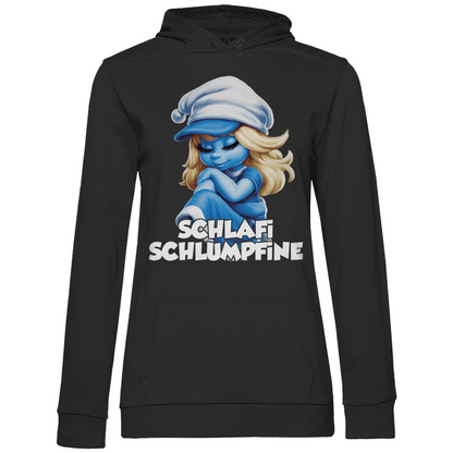 Schlafi Schlumpfine Grafik - Damen Hoodie Black