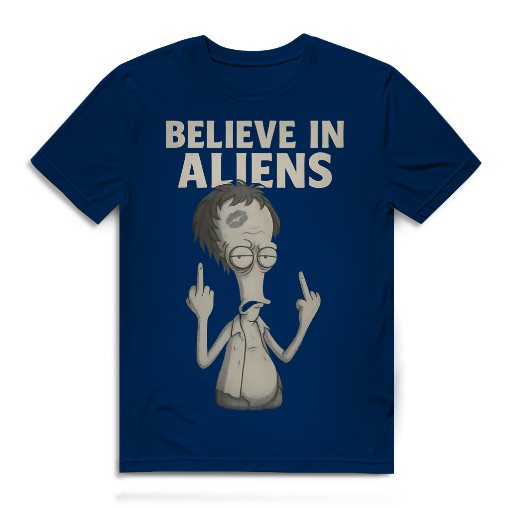 Roger Smith American Dad Believe in Aliens - Herren Premium Bio T-Shirt Navy