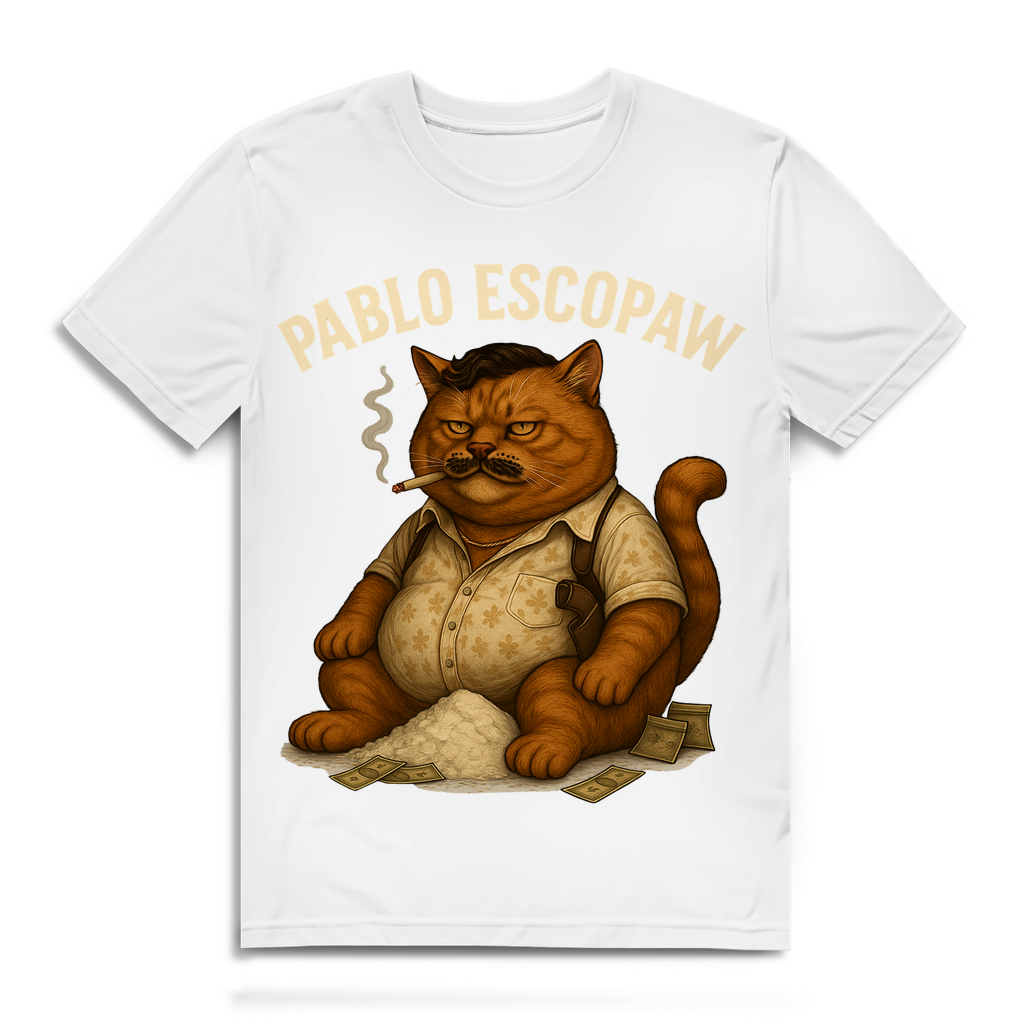 Pablo Escopaw Katze Mafia Escobar - Herren Premium Bio T-Shirt White