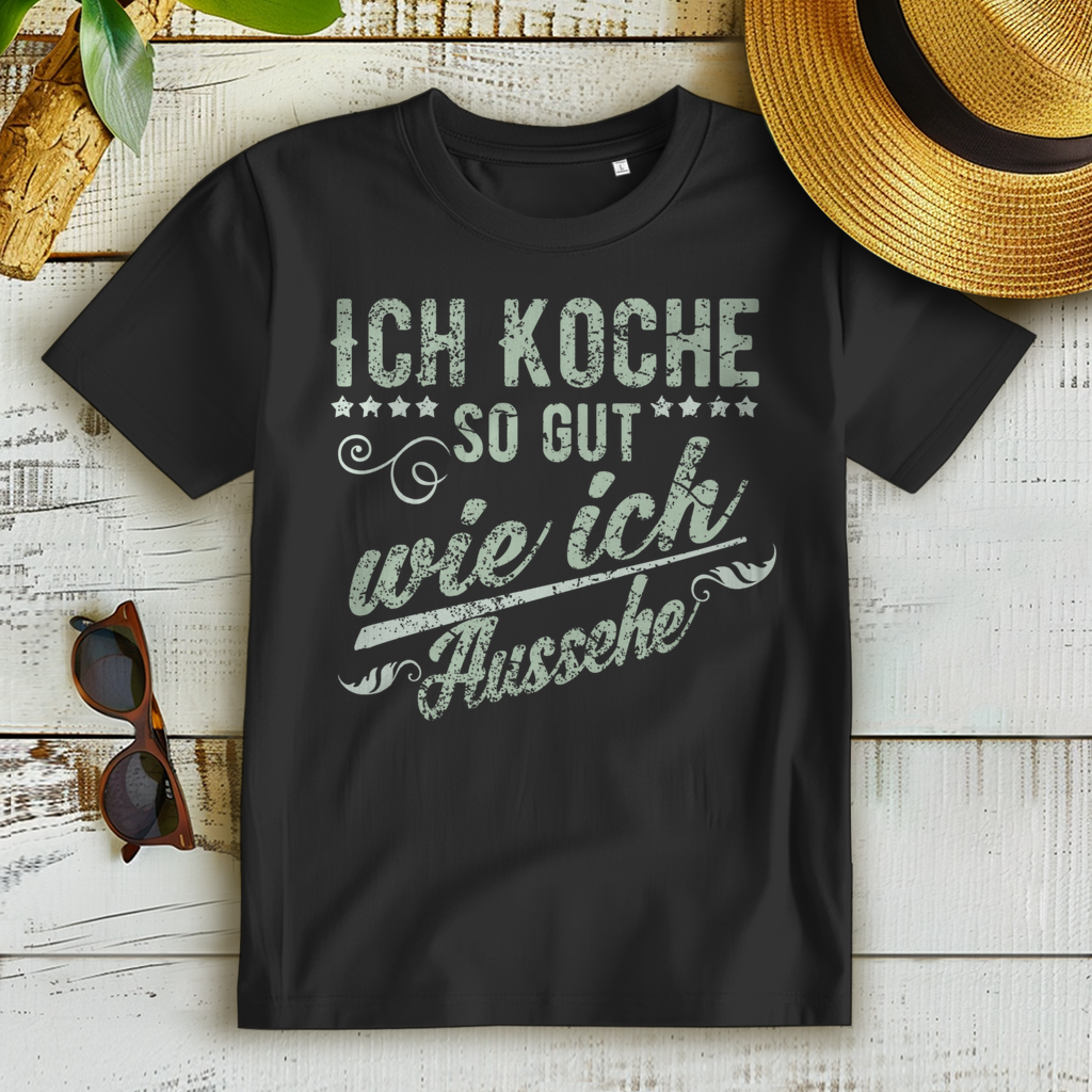 Frauen Koch Shirt mit Spruch – Ich koche so gut wie ich aussehe