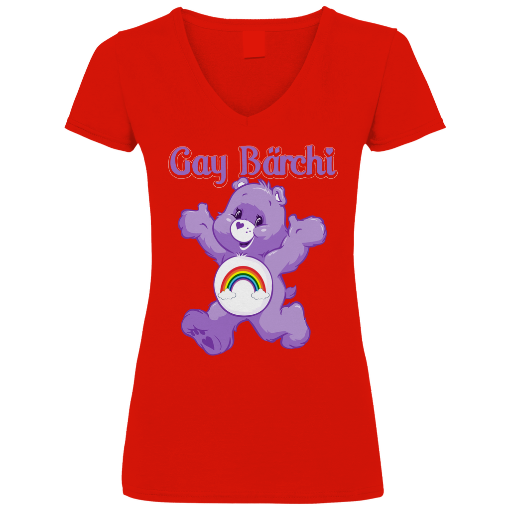 Gay Bärchi - Glücksbärchi - V-Neck Damenshirt