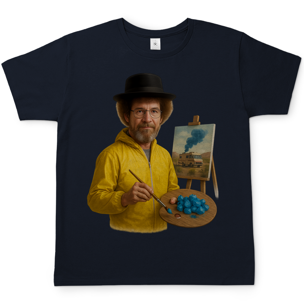 Bob Ross x Walter White Breaking Bad Mashup - Herren T-Shirt Navy