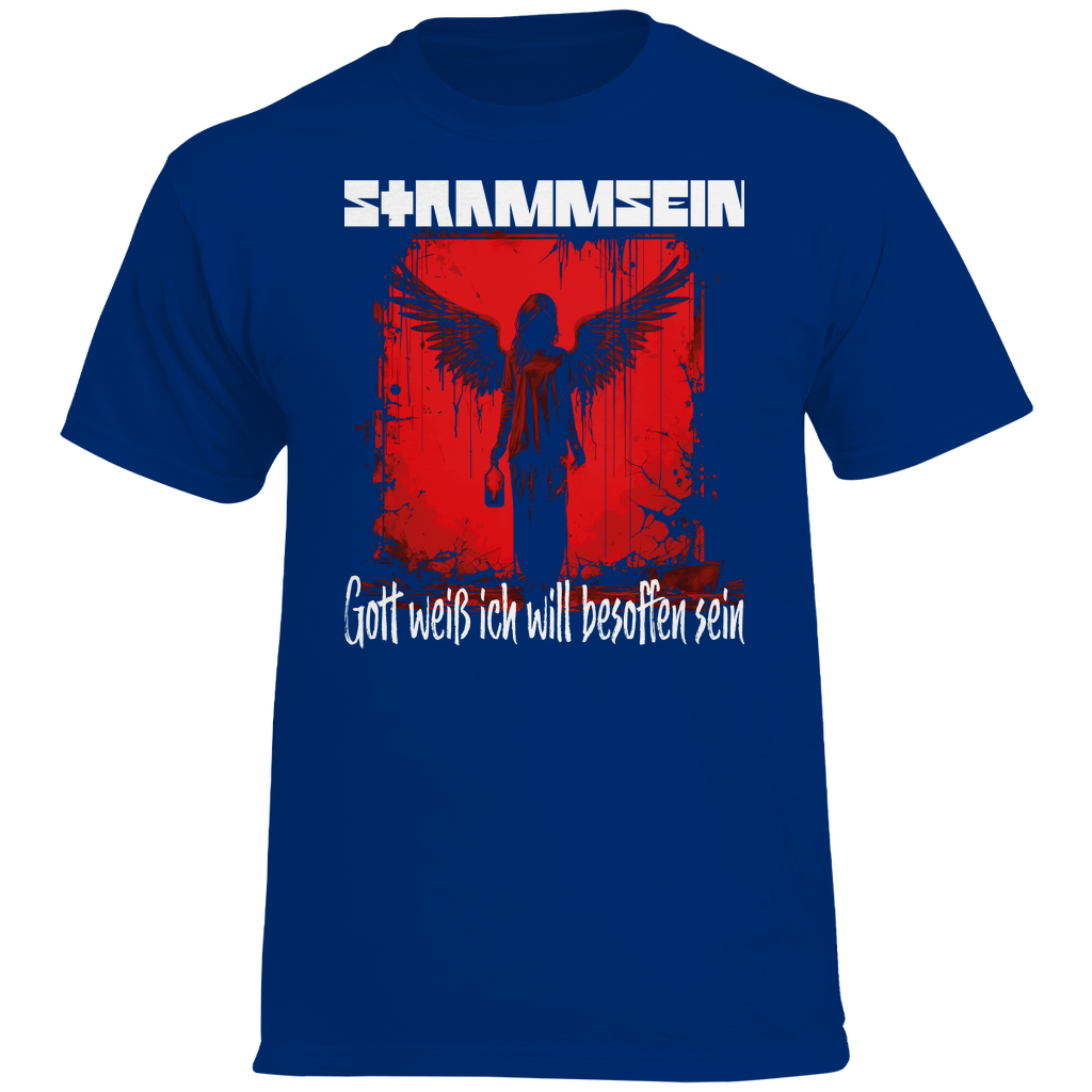 Strammsein Gott weiß ich will besoffen sein - Herren Heavy Cotton T-Shirt Sport Royal