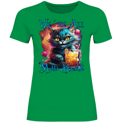 We´re All Mad Here Grinsekatze - Damenshirt Kelly Green