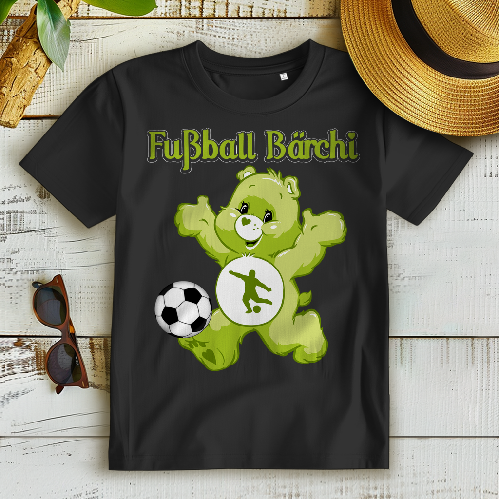 Fußball Bärchi Glücksbärchi - Damen Premium Bio T-Shirt Schwarz
