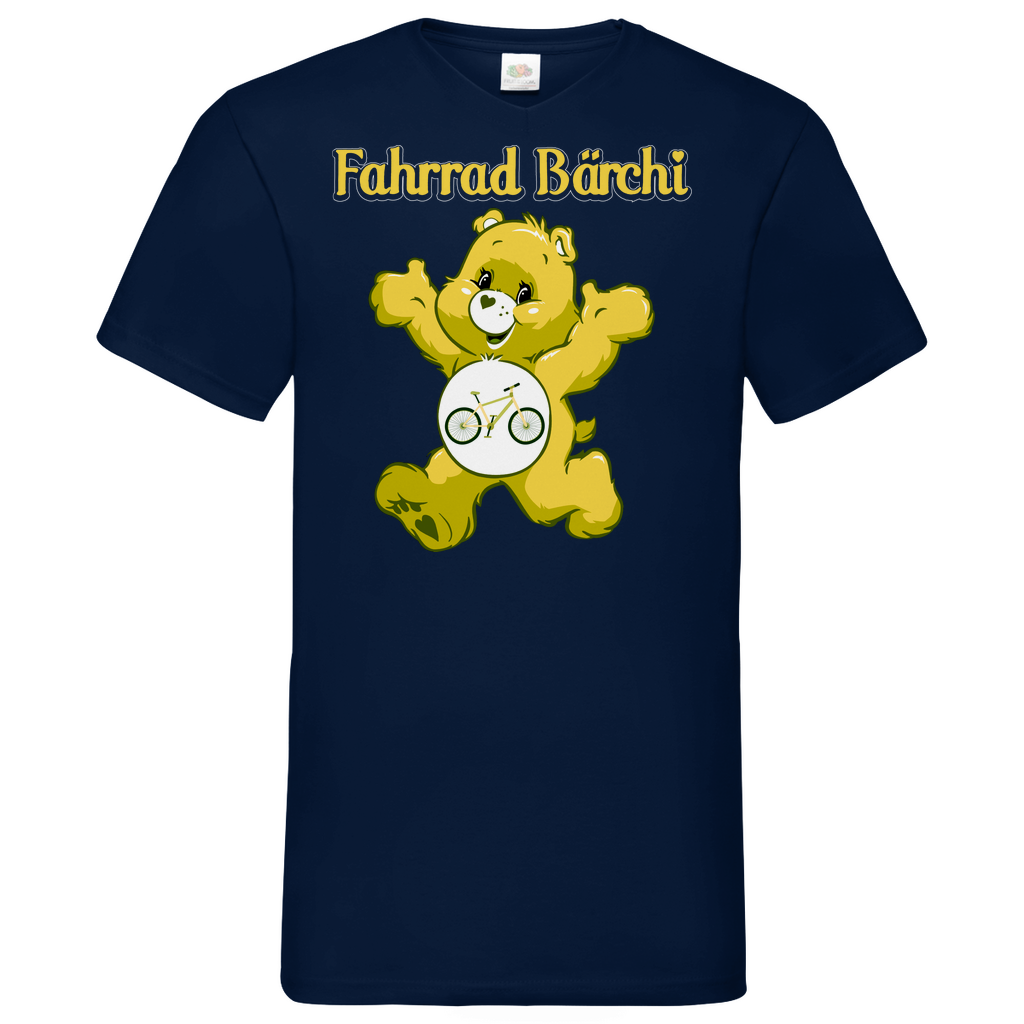 Fahrrad Bärchi - Glücksbärchi - Herren V-Neck Shirt Navy