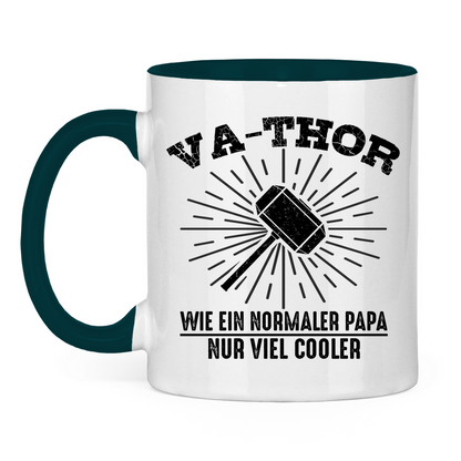 Va-Thor wie ein normaler Papa nur viel cooler - Tasse zweifarbig