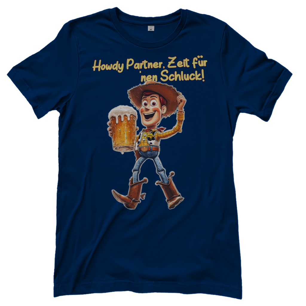 Howdy Partner Zeit für nen Schluck - Woody Toy Story - Damenshirt Navy