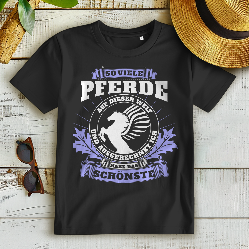 Bio T-Shirt für Reiterinnen – Ich habe das schönste Pferd – Reitermädchen Shirt