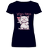 Wein Katzi Katze - V-Neck Damenshirt Deep Navy