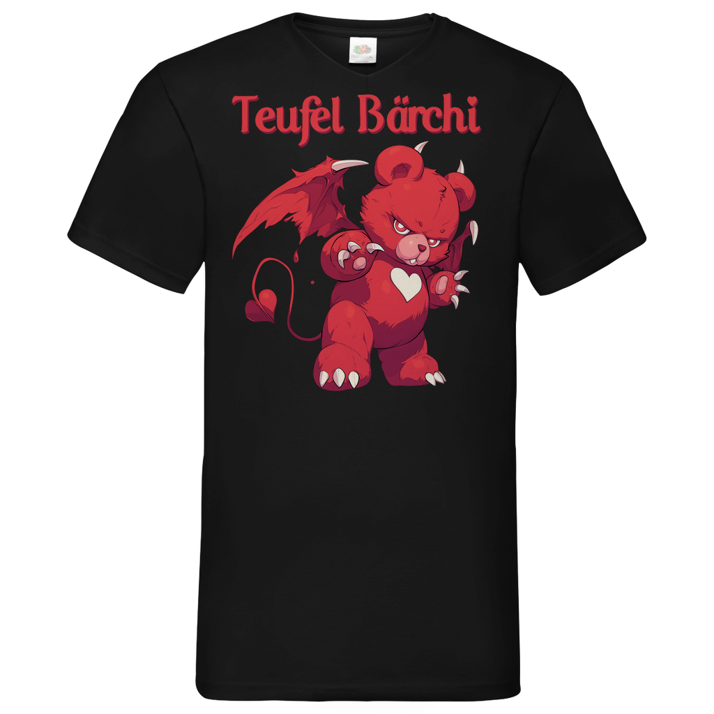 Teufel Bärchi - Glücksbärchi - Herren V-Neck Shirt