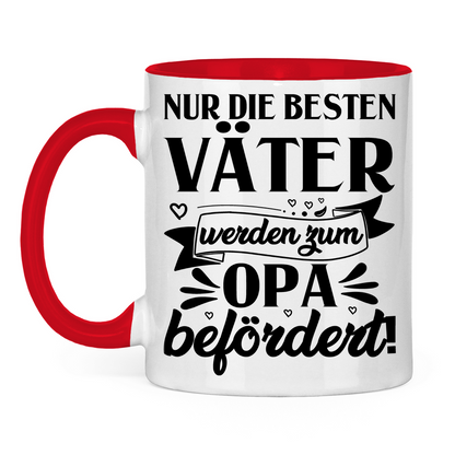 Nur die besten Väter werden zum Opa befördert! - Tasse zweifarbig