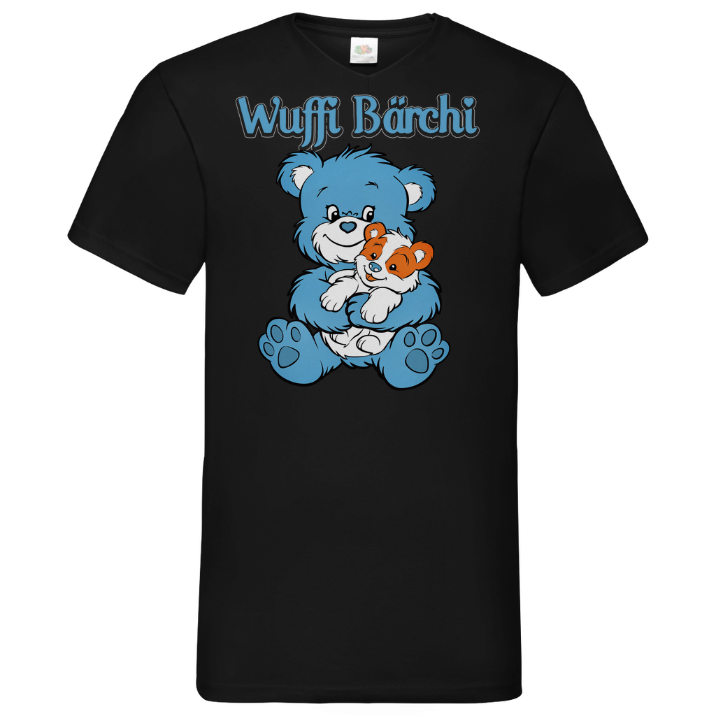 Wuffi Bärchi - Glücksbärchi - Herren V-Neck Shirt Black