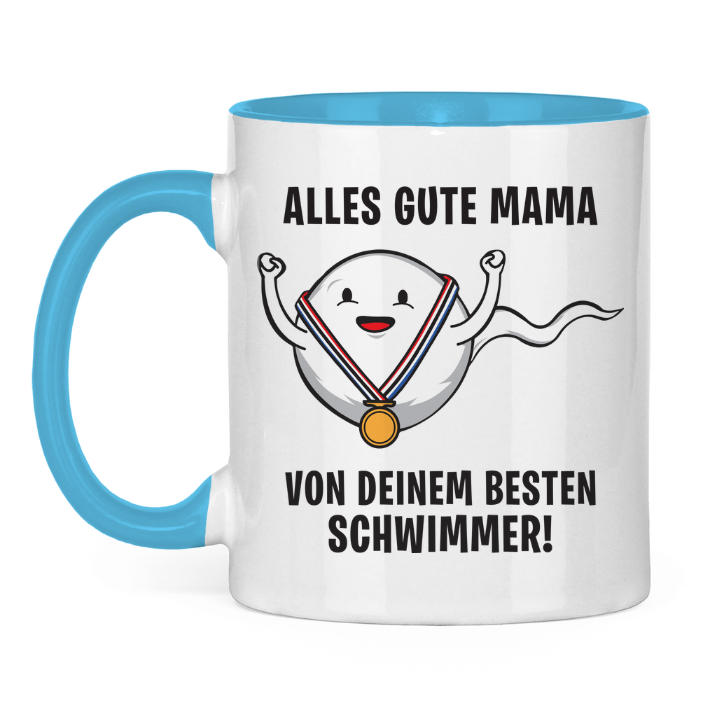 Alles gute Mama von deinem besten Schwimmer! - Tasse zweifarbig