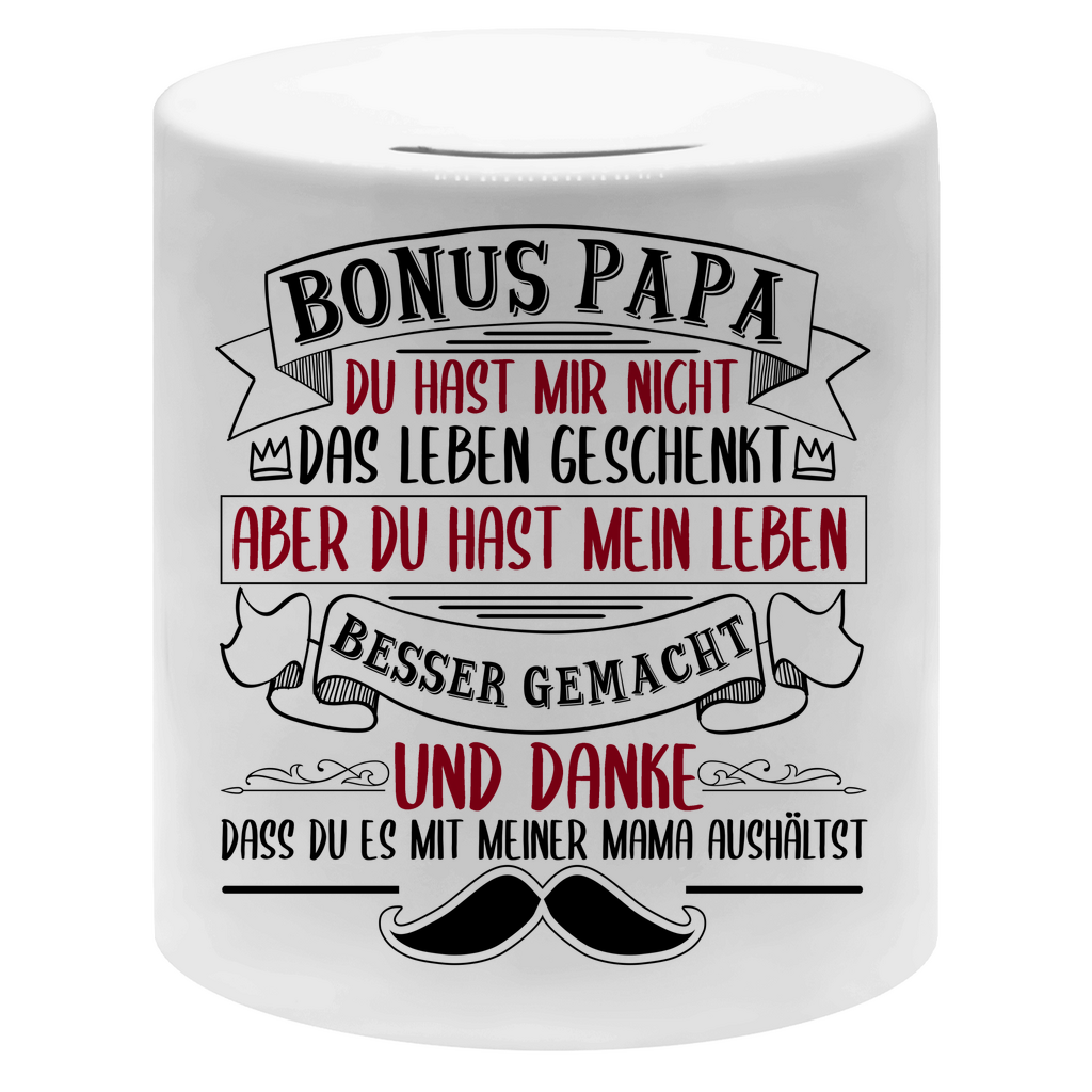 Bonus Papa danke dass du es mit meiner Mama aushältst - Sparbüchse Money Box White One size