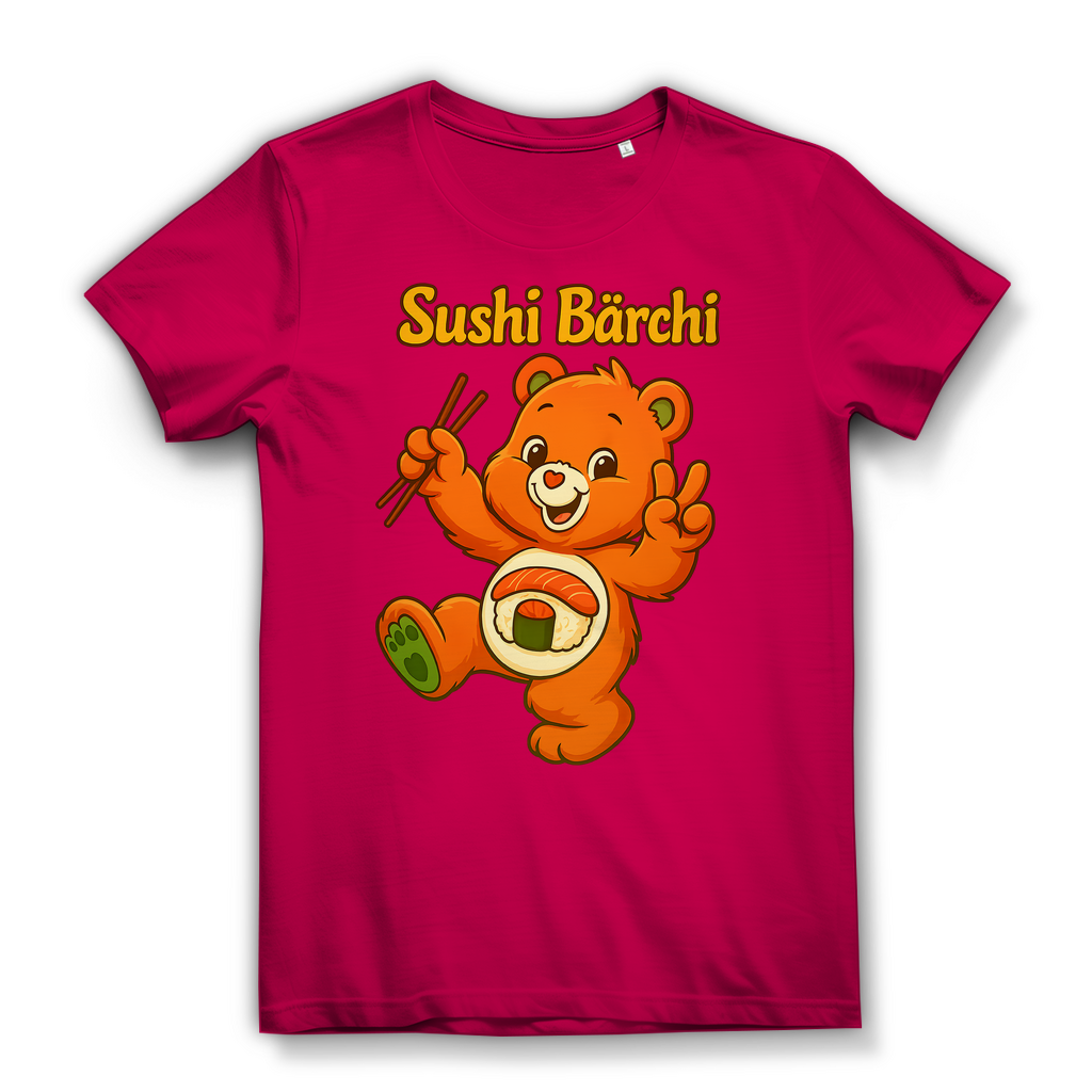 Sushi Bärchi - Glücksbärchi - Damen Premium Bio T-Shirt Fuchsia