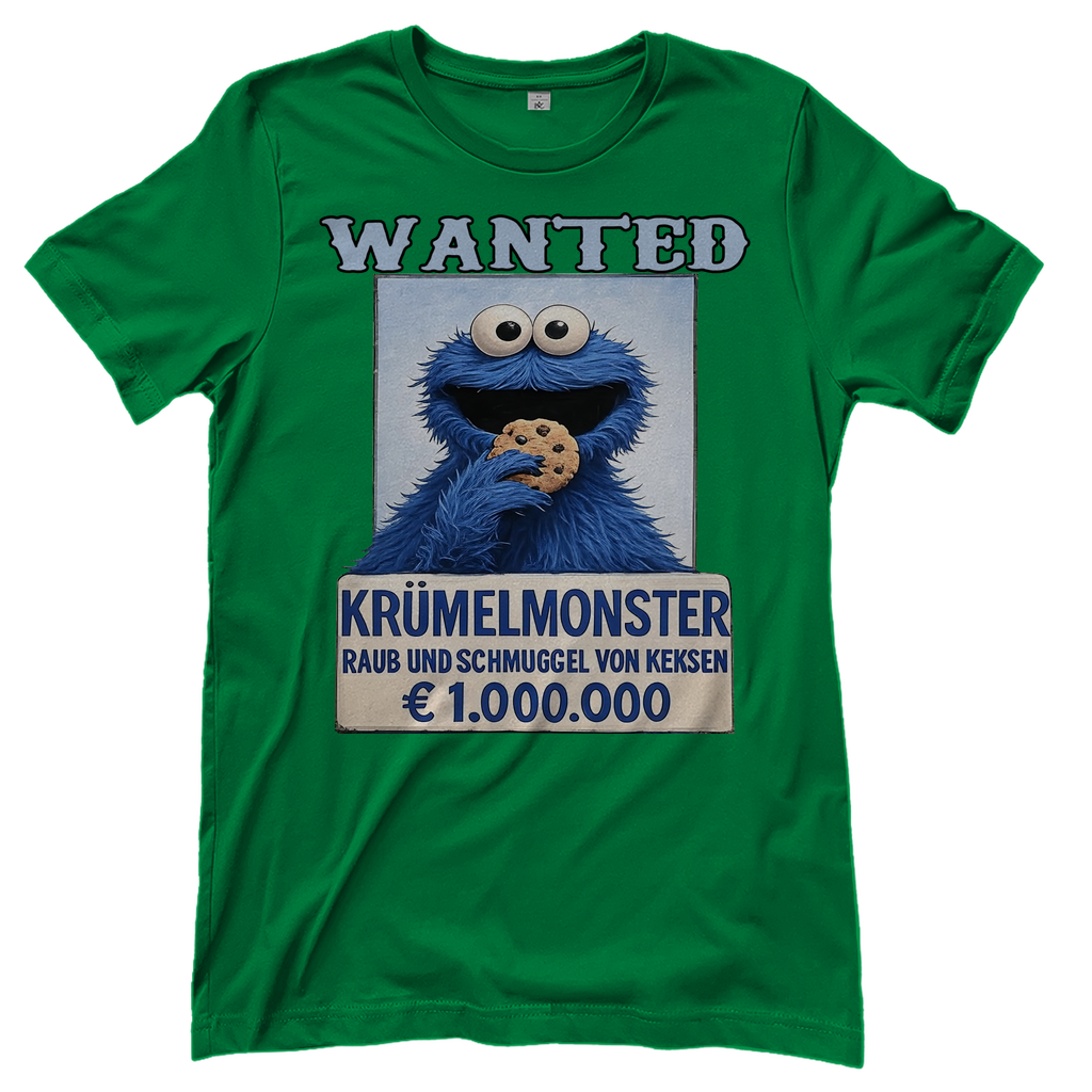 Wanted Krümelmonster Raub und Schmuggel von Keksen - Damen T-Shirt Kelly Green